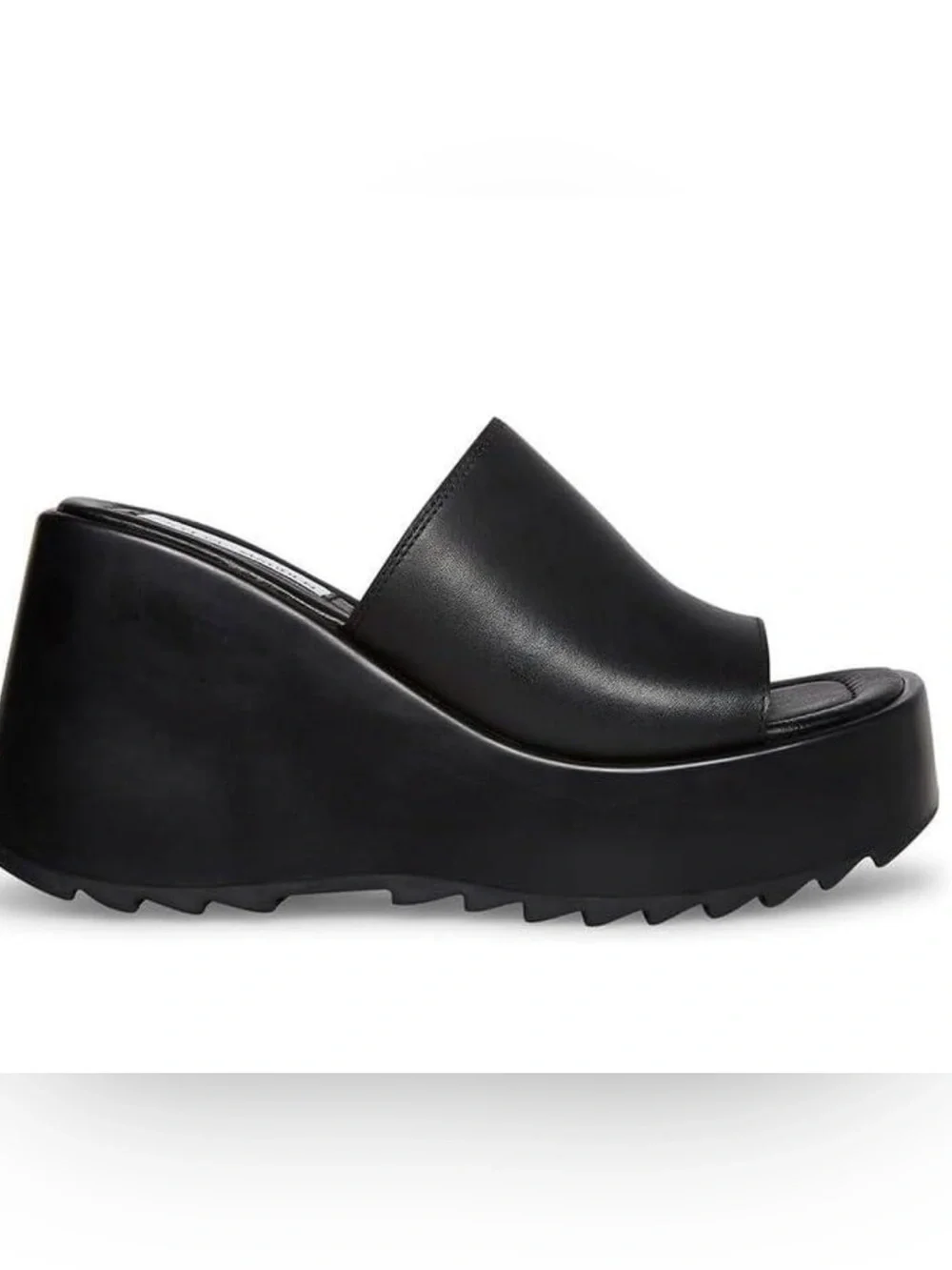 NWB Steve Madden Women’s Pepe30 Slide Sandal(Black Leather) Size 7